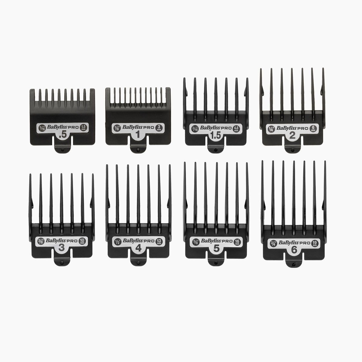 8 comb guides (0.5,1,1.5,2,3,4,5,6)